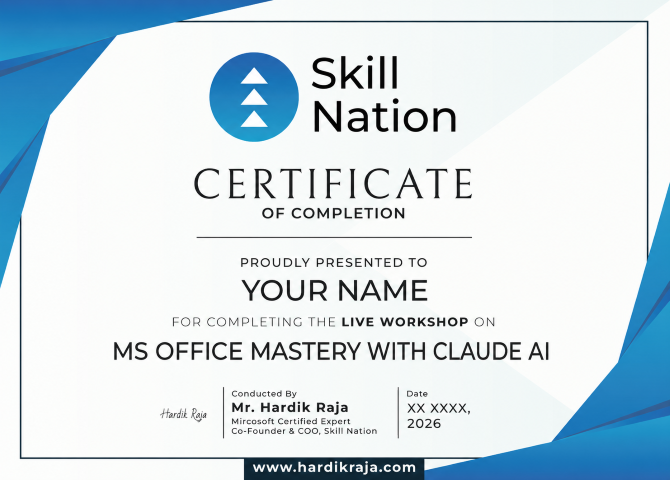 Certified MS Office + AI Expert Certificate