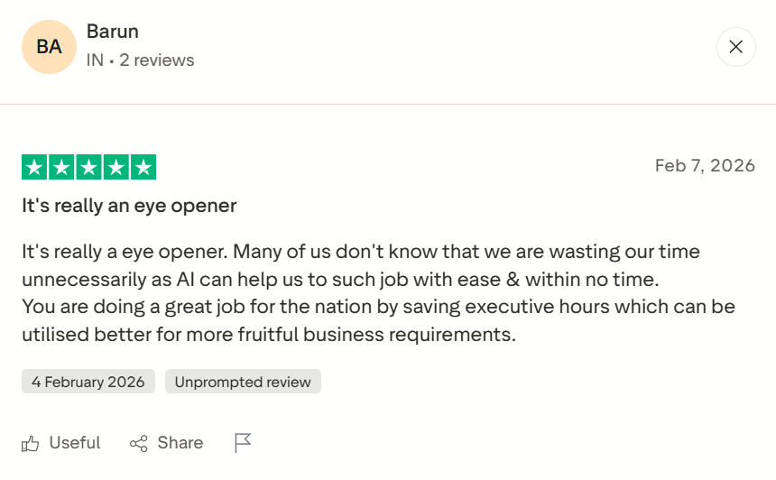 Zeel Shah testimonial